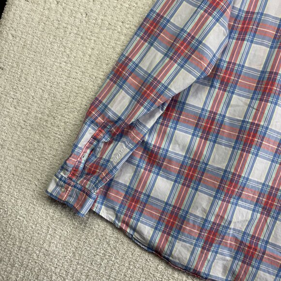 Lacoste Mens Sz 44 Classic Fit Pink & Blue Plaid Button Down Dress Shirt Casual - Picture 12 of 14